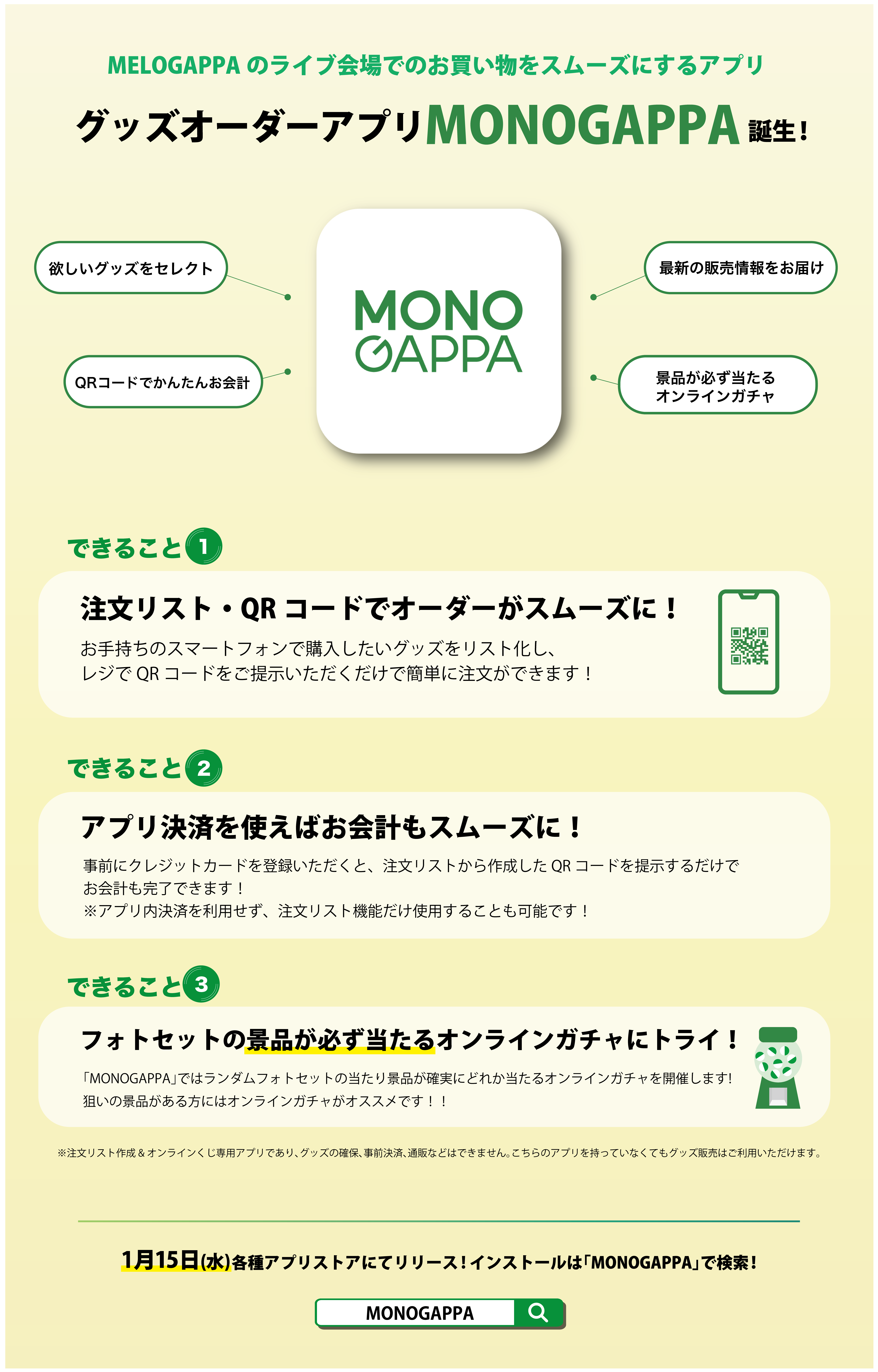 グッズオーダーアプリ「MONOGAPPA」リリースが決定！ | MELOGAPPA 